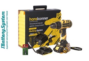 Аккумуляторный шуруповерт Hanskonner HCD1865 1BatterySystem 5226