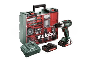 ДРЕЛЬ АККУМУЛЯТОРНАЯ ПЛЮС НАБОР ОСНАСТКИ METABO BS 18 LT SET (2 АКБ 18 В / 2,0 А*ч+ЗУ ASC 30-36 V "AIR COOLED"+Набор принадлежностей) 5397