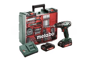 ДРЕЛЬ АККУМУЛЯТОРНАЯ ПЛЮС НАБОР ОСНАСТКИ METABO BS 18 (2 АКБ 18 В / 2,0 А*ч+ЗУ SC 60 Plus+Набор принадлежностей) 5398