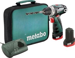 АККУМУЛЯТОРНАЯ ДРЕЛЬ-ШУРУПОВЕРТ METABO POWERMAXX BS (2 АКБ 12 В / 2,0 А·ч+ЗУ LC 40+Сумка для инструментов) 5469