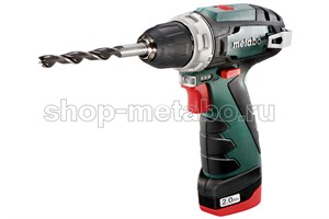 АККУМУЛЯТОРНАЯ ДРЕЛЬ METABO POWERMAXX BS (1 АКБ 12 В / 2,0 А·ч+ЗУ LC 40+Сумка для инструментов) 5527